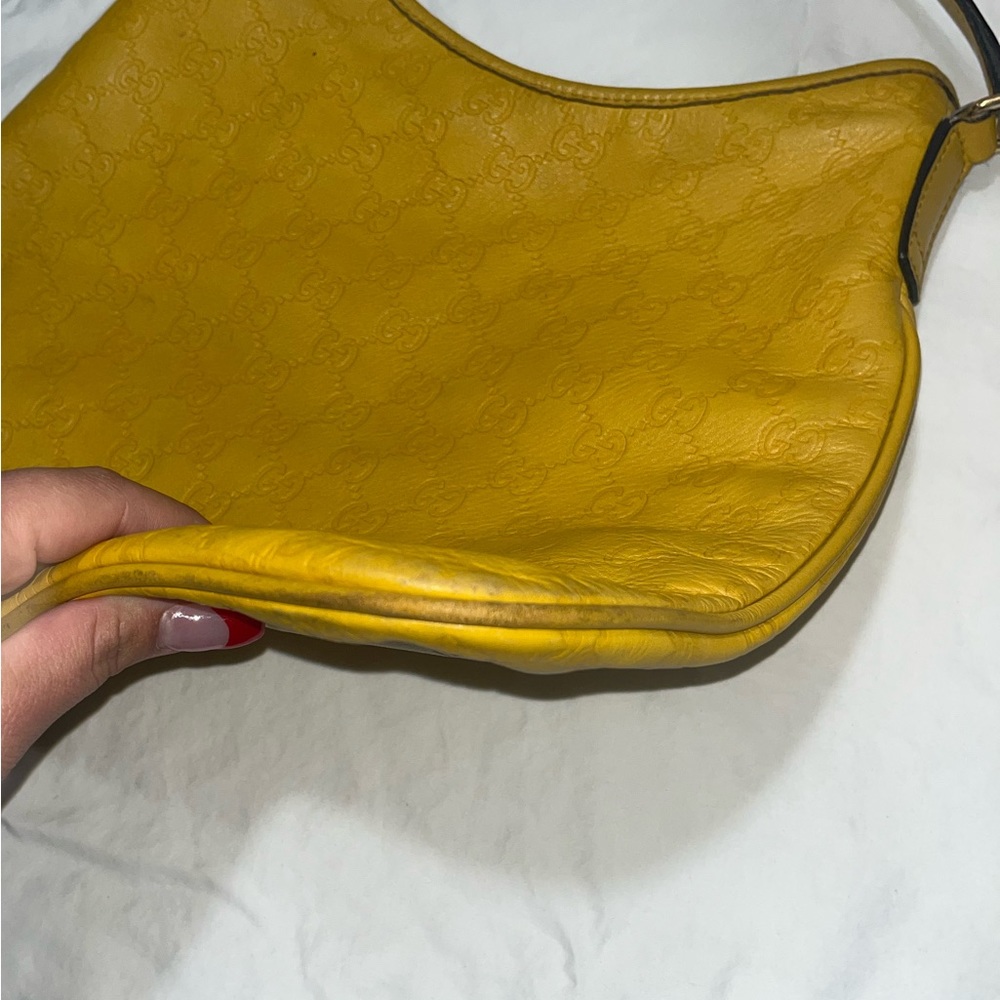 Gucci Yellow Guccissima Leather Medium Britt Hobo - Picture 6 of 9